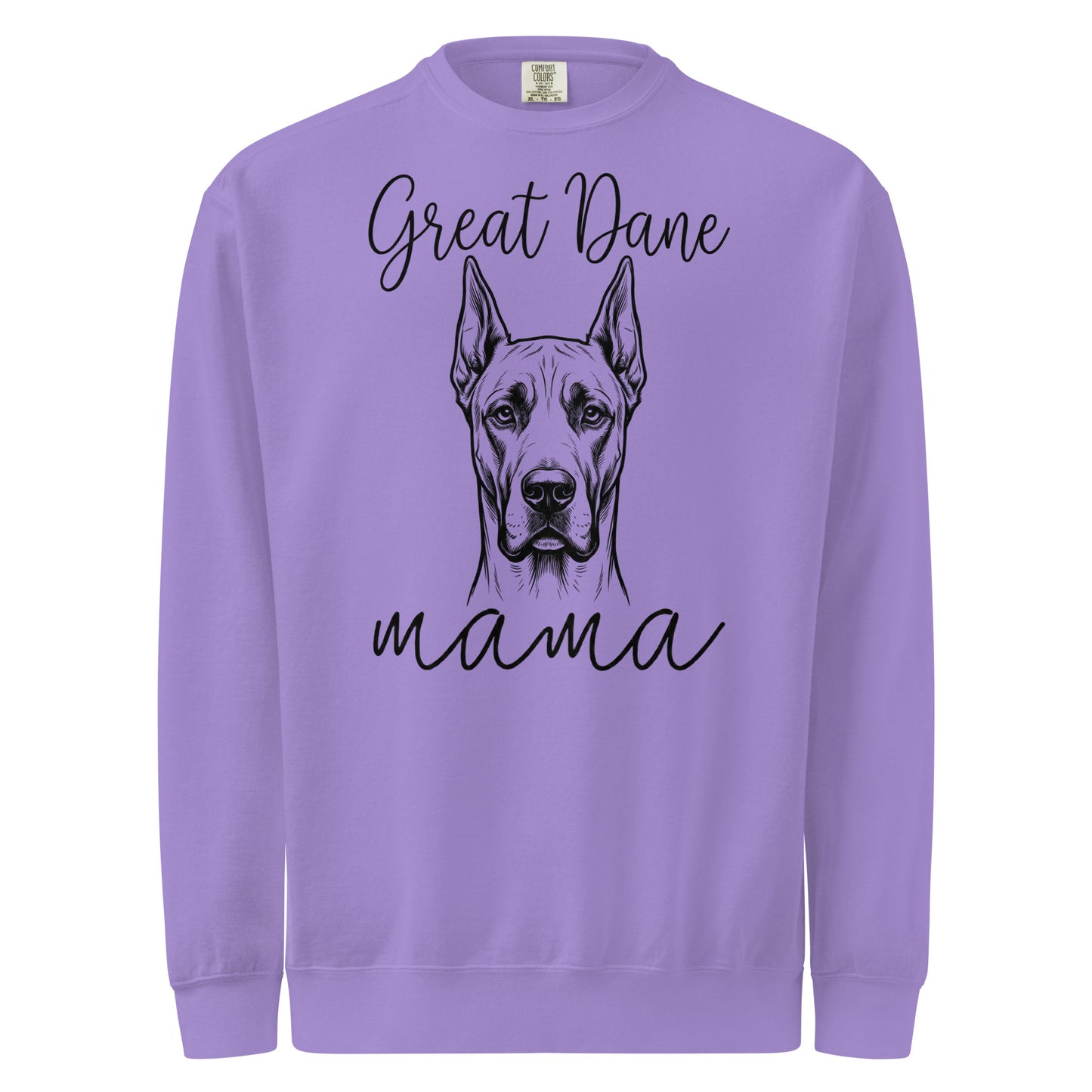 Great Dane Mama Mode Garment-dyed Sweatshirt . Violet