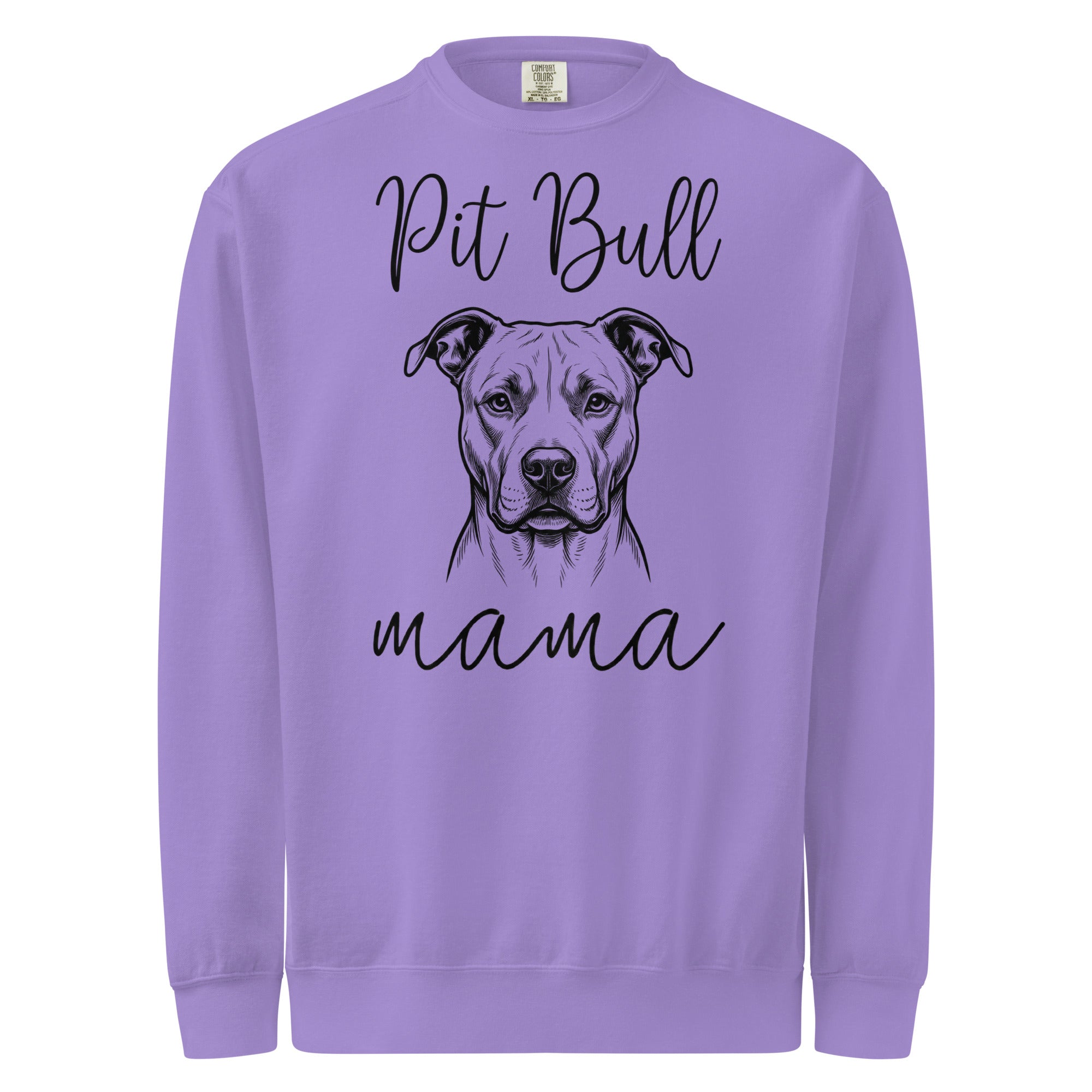 Pit Bull Mama Mode Garment-dyed Sweatshirt . Violet