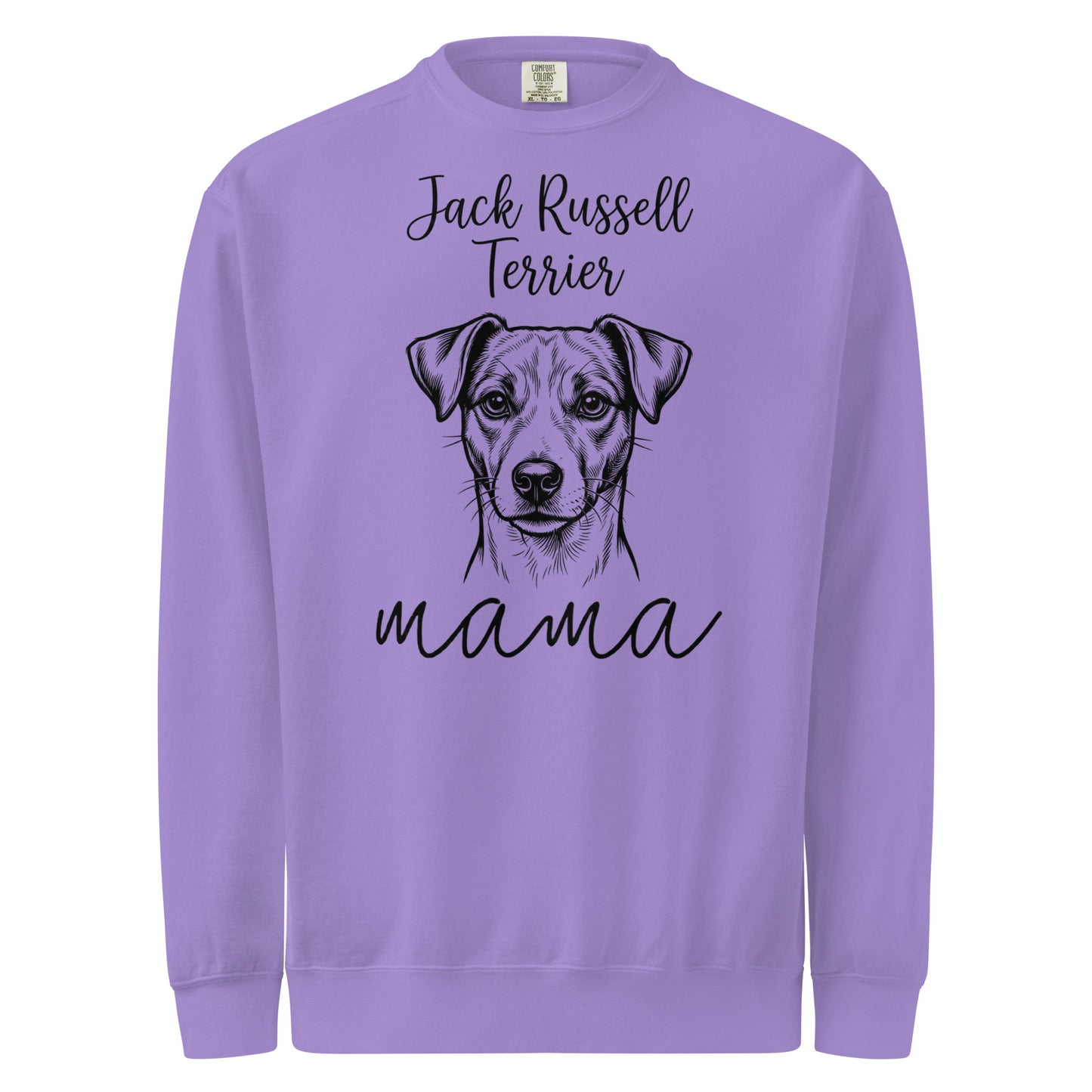 Jack Russell Terrier Mama Mode Garment-dyed Sweatshirt . Violet