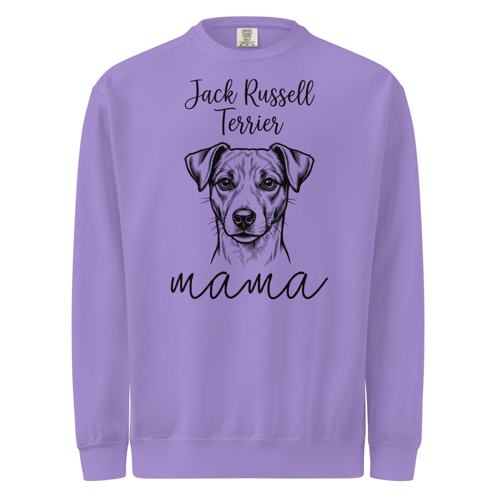 Jack Russell Terrier Mama Mode Garment-dyed Sweatshirt . Violet