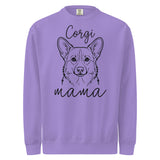 Corgi Mama Mode Garment-dyed Sweatshirt . Violet