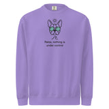 Relax, Nothing Is Under Control Boston Terrier Dog Unisex Garment-dyed Sweatshirt . Violet