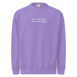 Just A Girl Who Loves Her Bully Bull Terrier Garment-dyed Sweatshirt . Violet