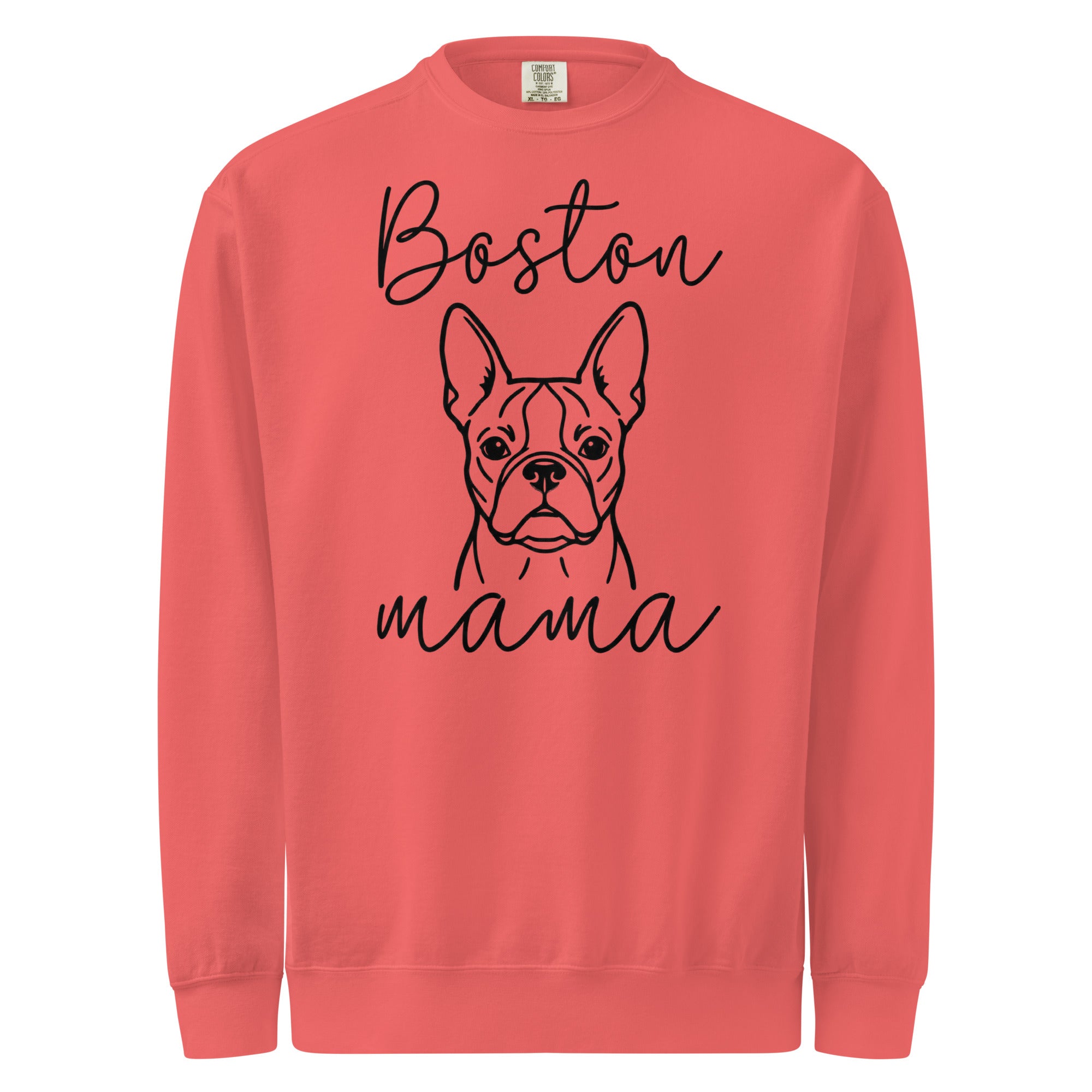 Boston Mama Mode Garment-Dyed Sweatshirt . Watermelon
