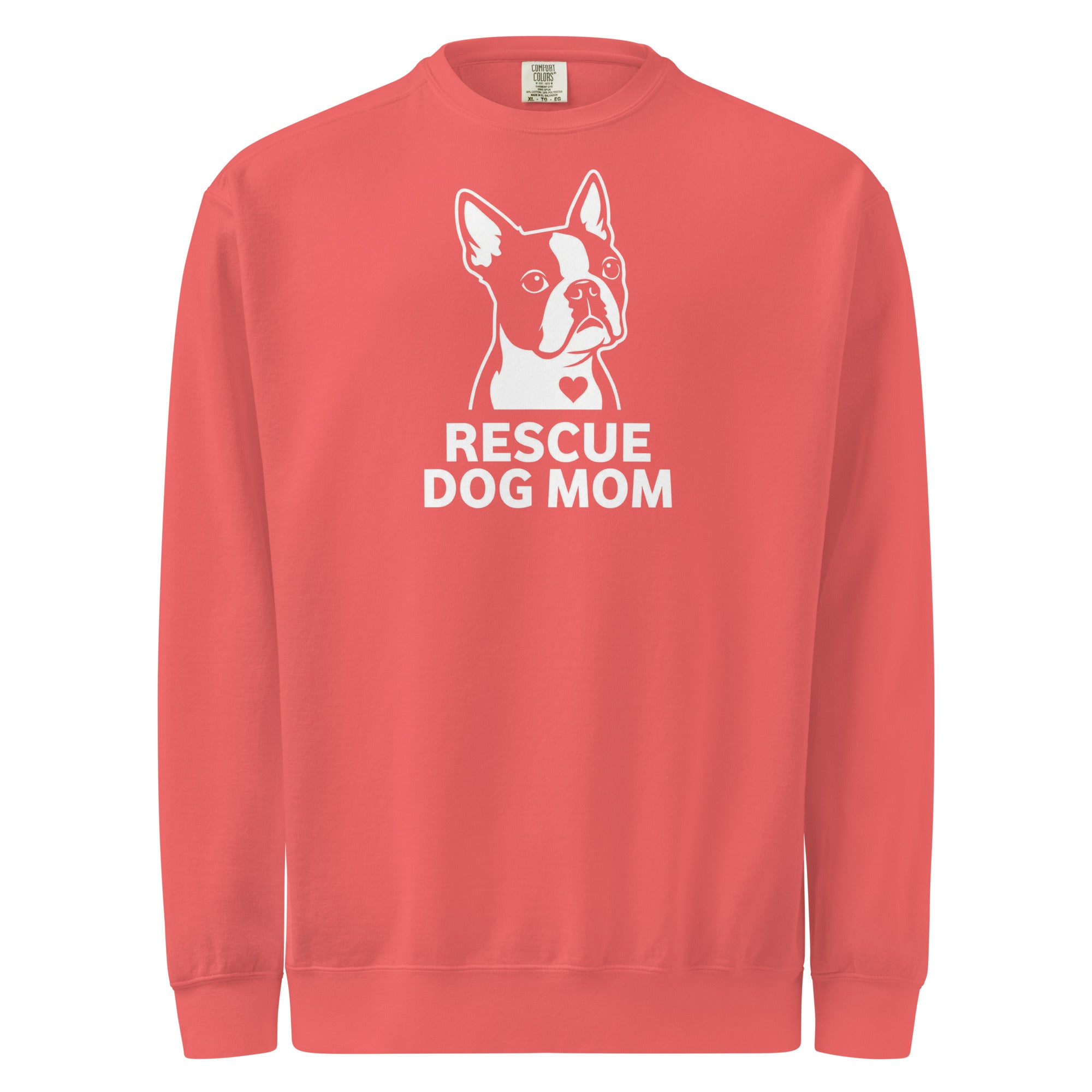 Rescue Dog Mom Garment-Dyed Sweatshirt . Watermelon