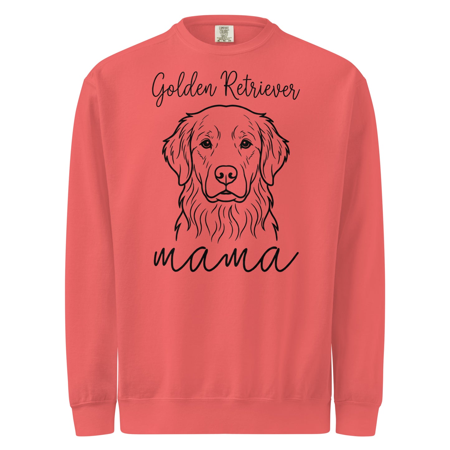 Golden Retriever Mama Mode Garment-dyed Sweatshirt . Watermelon