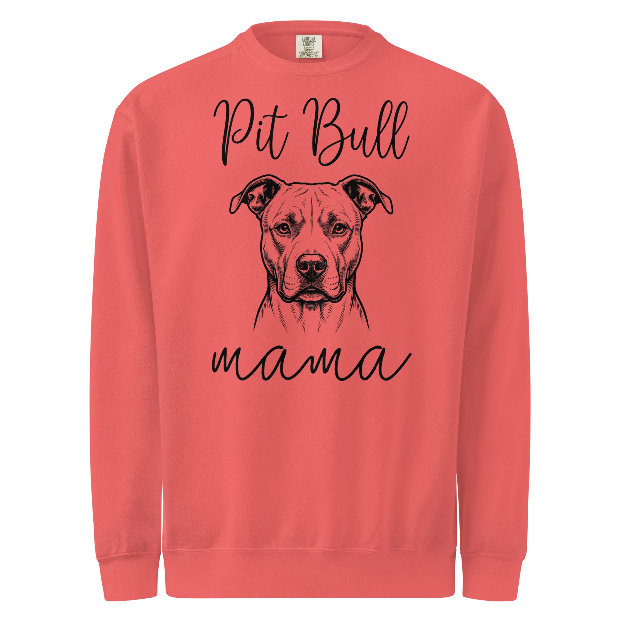 Pit Bull Mama Mode Garment-dyed Sweatshirt . Watermelon