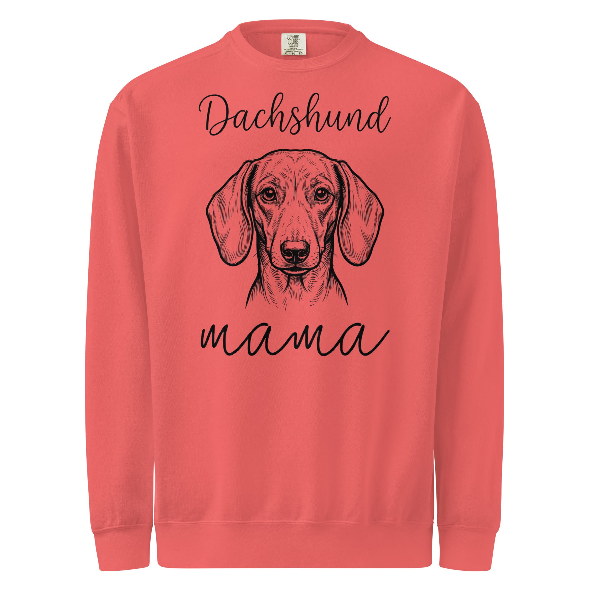 Dachshund Mama Mode Garment-dyed Sweatshirt . Watermelon