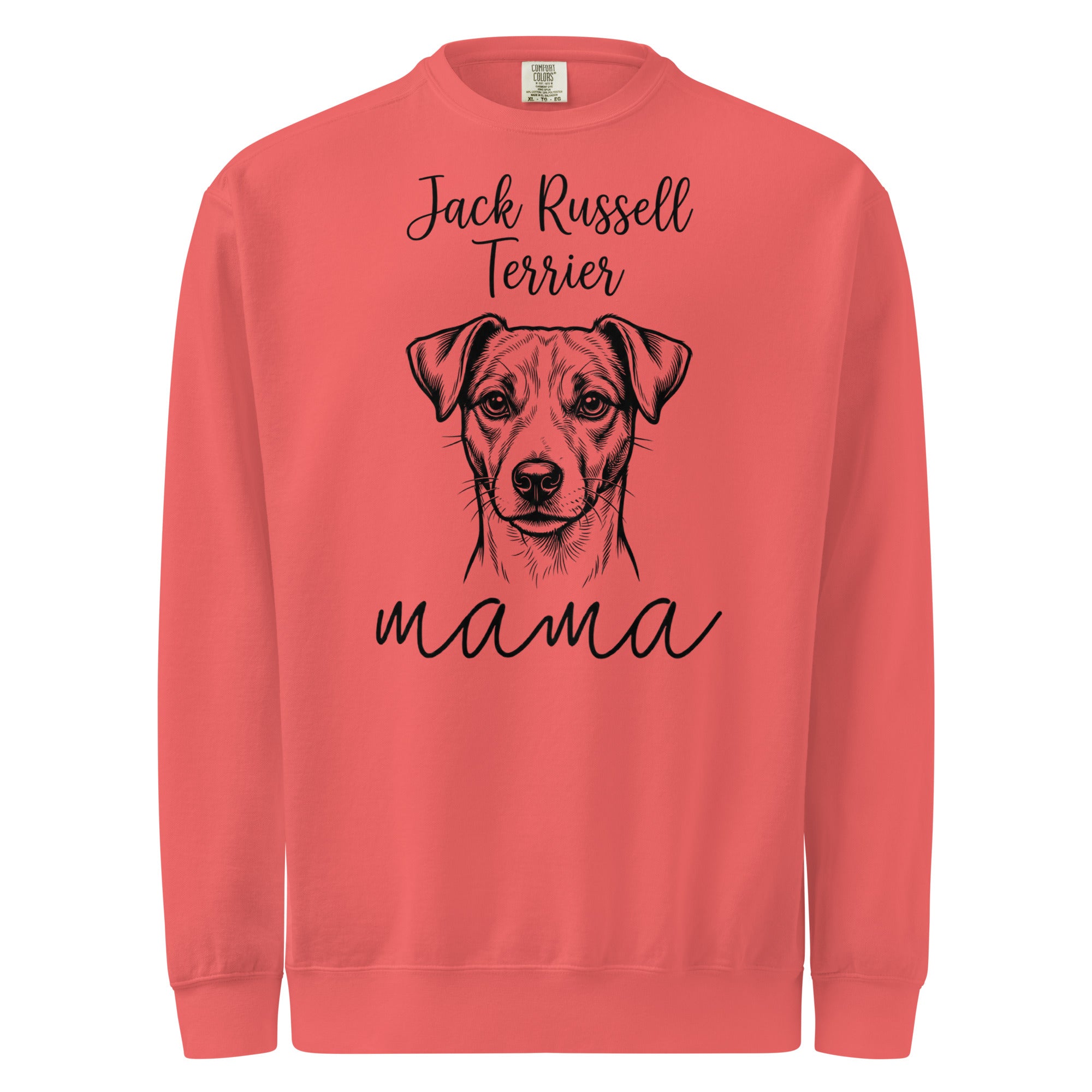 Jack Russell Terrier Mama Mode Garment-dyed Sweatshirt . Watermelon