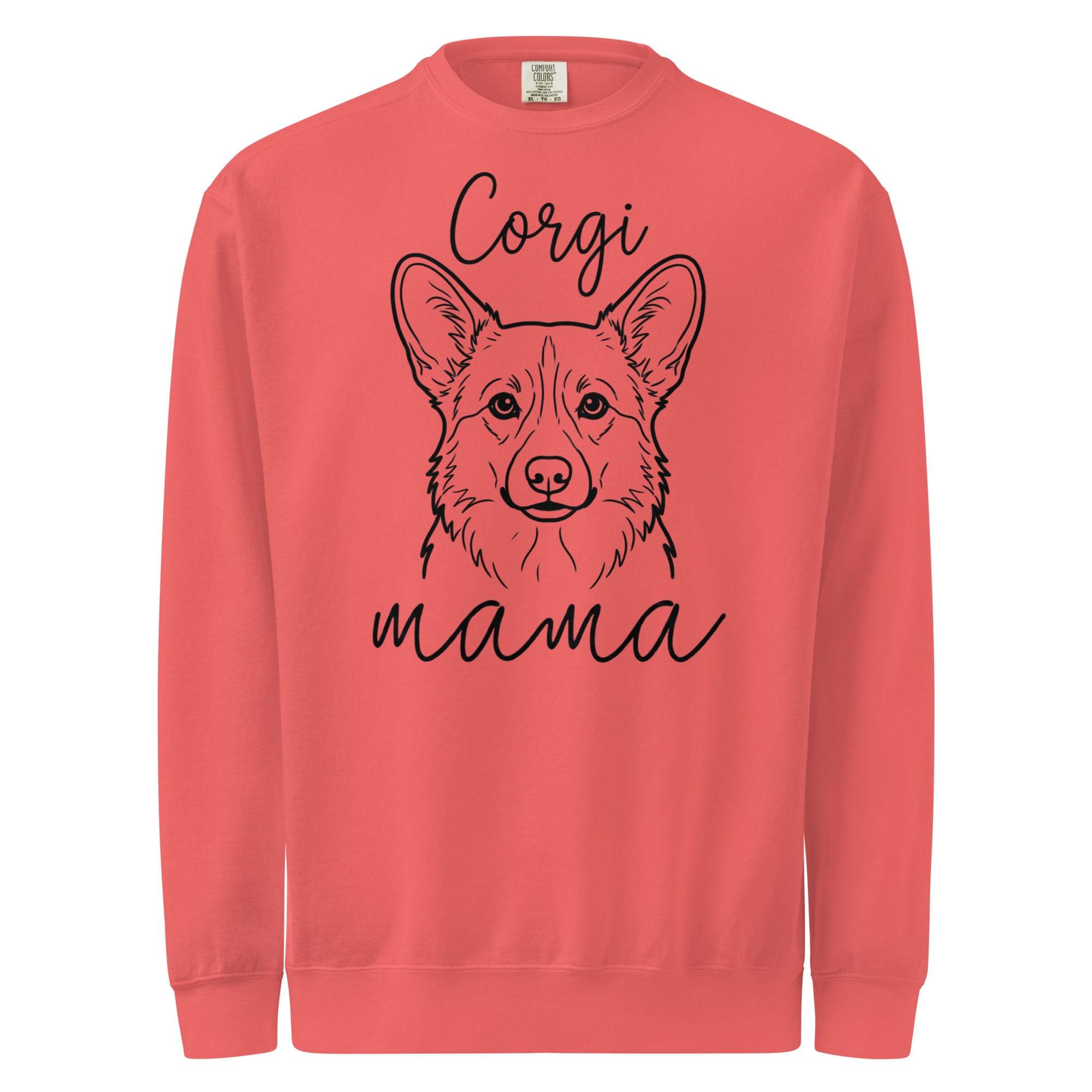 Corgi Mama Mode Garment-dyed Sweatshirt . Watermelon