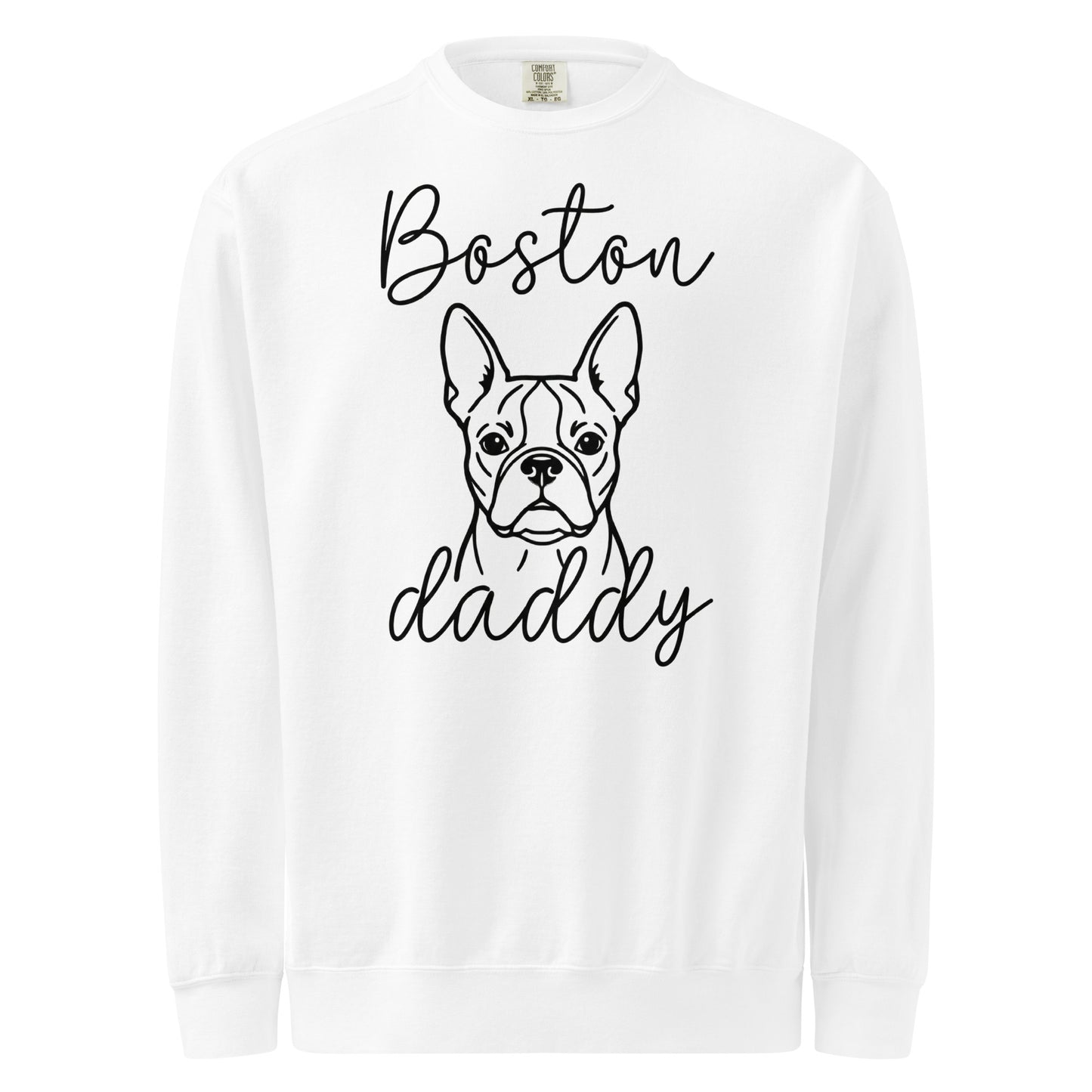 Boston Daddy Mode Garment-Dyed Sweatshirt . White