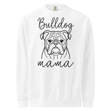 English Bulldog Mama Mode Garment-dyed Sweatshirt . White