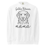 Golden Retriever Mama Mode Garment-dyed Sweatshirt . White