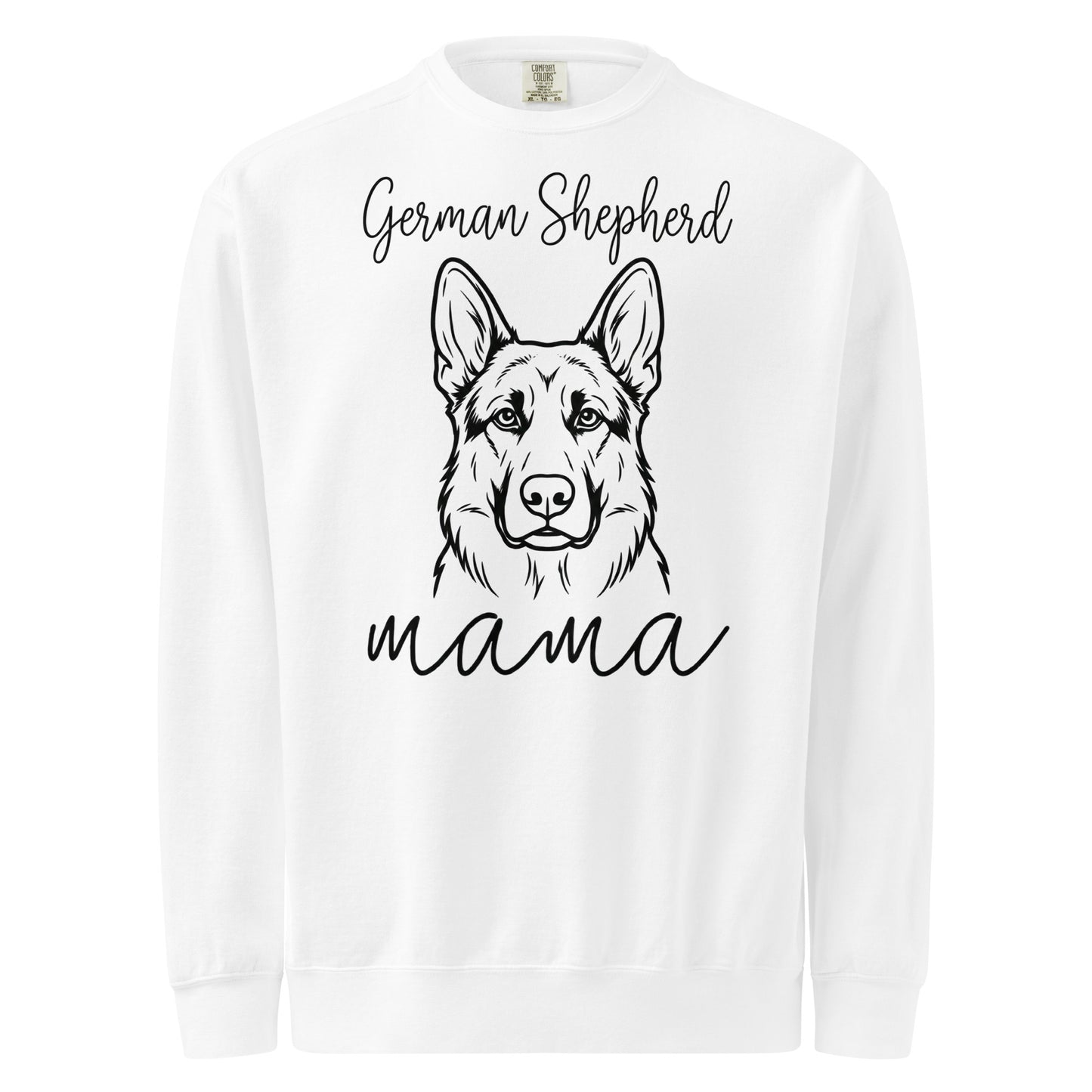 German Shepherd Mama Mode Garment-dyed Sweatshirt . White