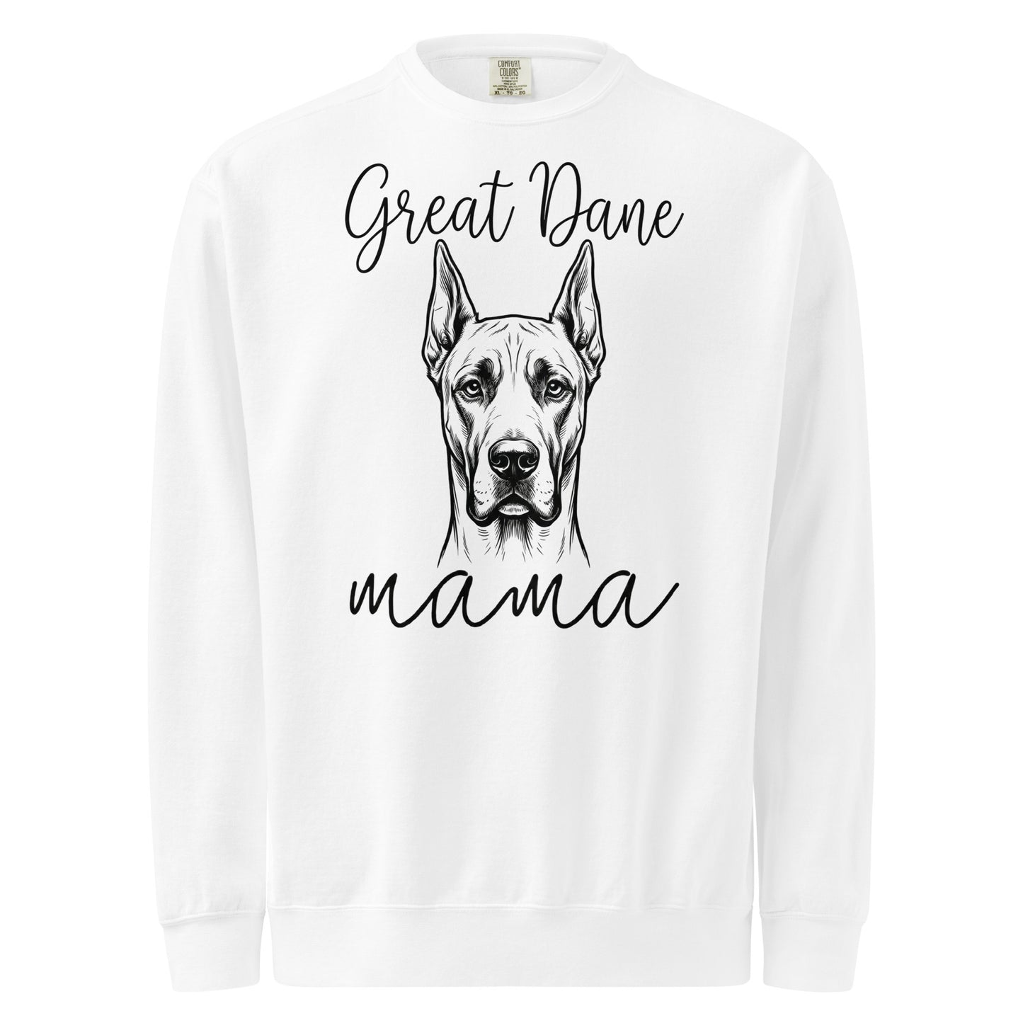Great Dane Mama Mode Garment-dyed Sweatshirt . White