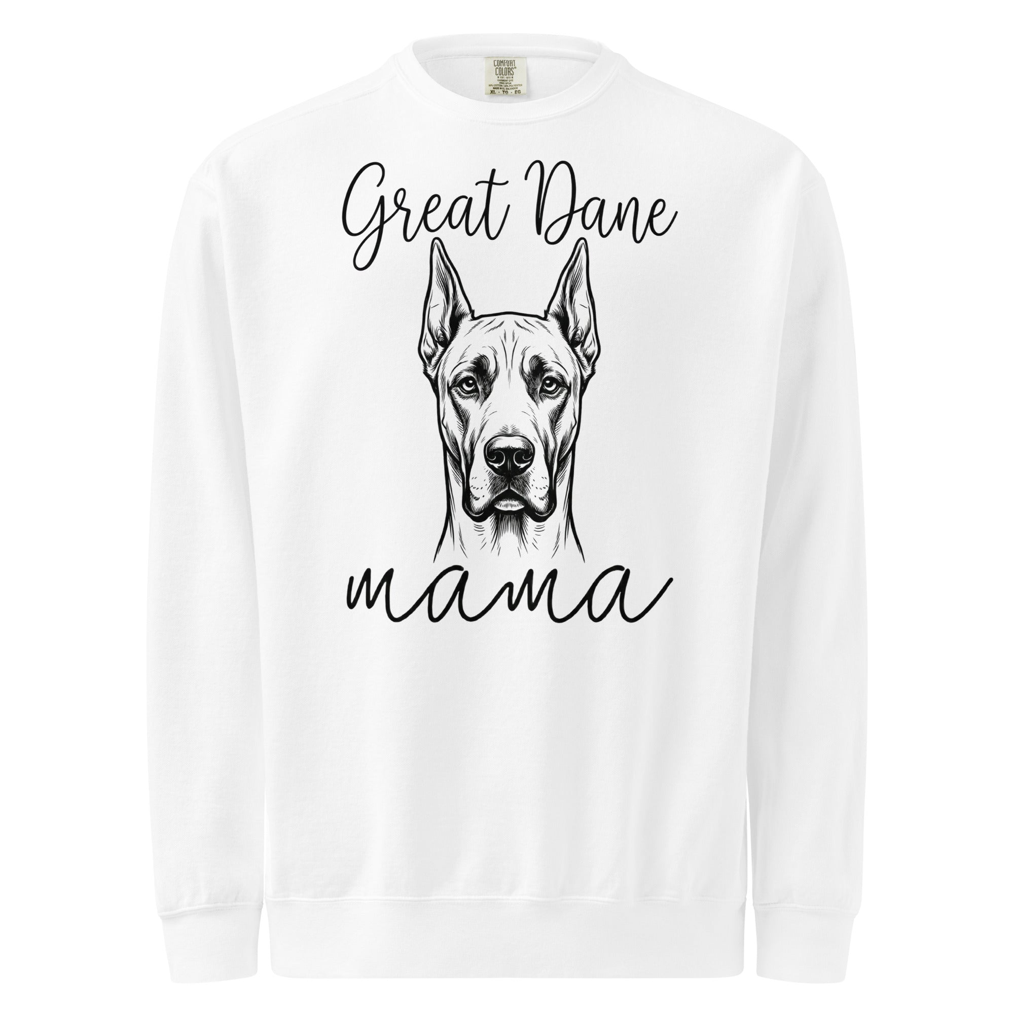Great Dane Mama Mode Garment-dyed Sweatshirt . White