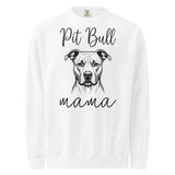 Pit Bull Mama Mode Garment-dyed Sweatshirt . White