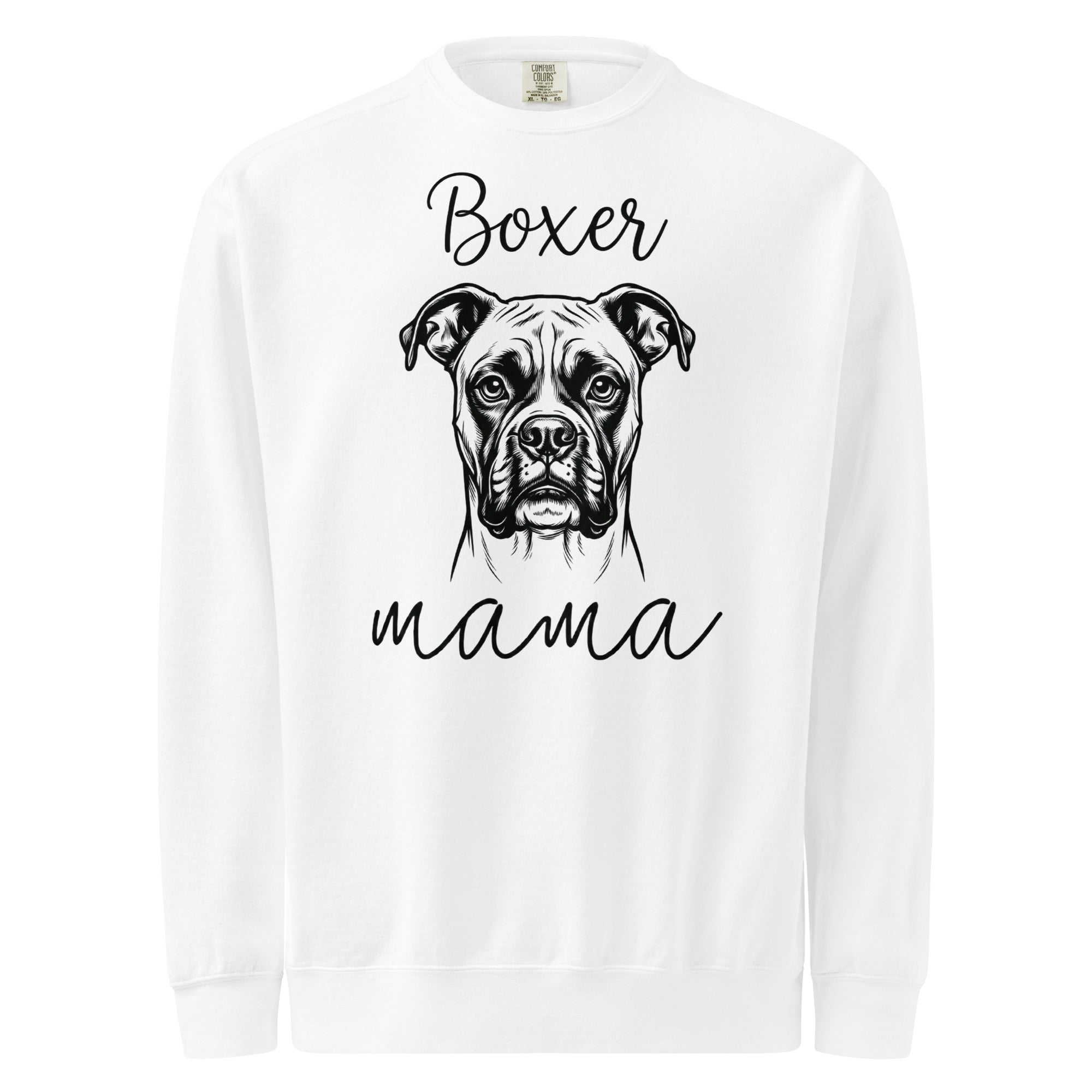 Boxer Mama Mode Garment-dyed Sweatshirt . White