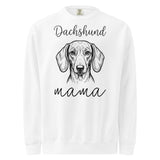Dachshund Mama Mode Garment-dyed Sweatshirt . White