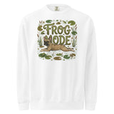 Frog Mode French Bulldog Unisex Garment-dyed Sweatshirt . White
