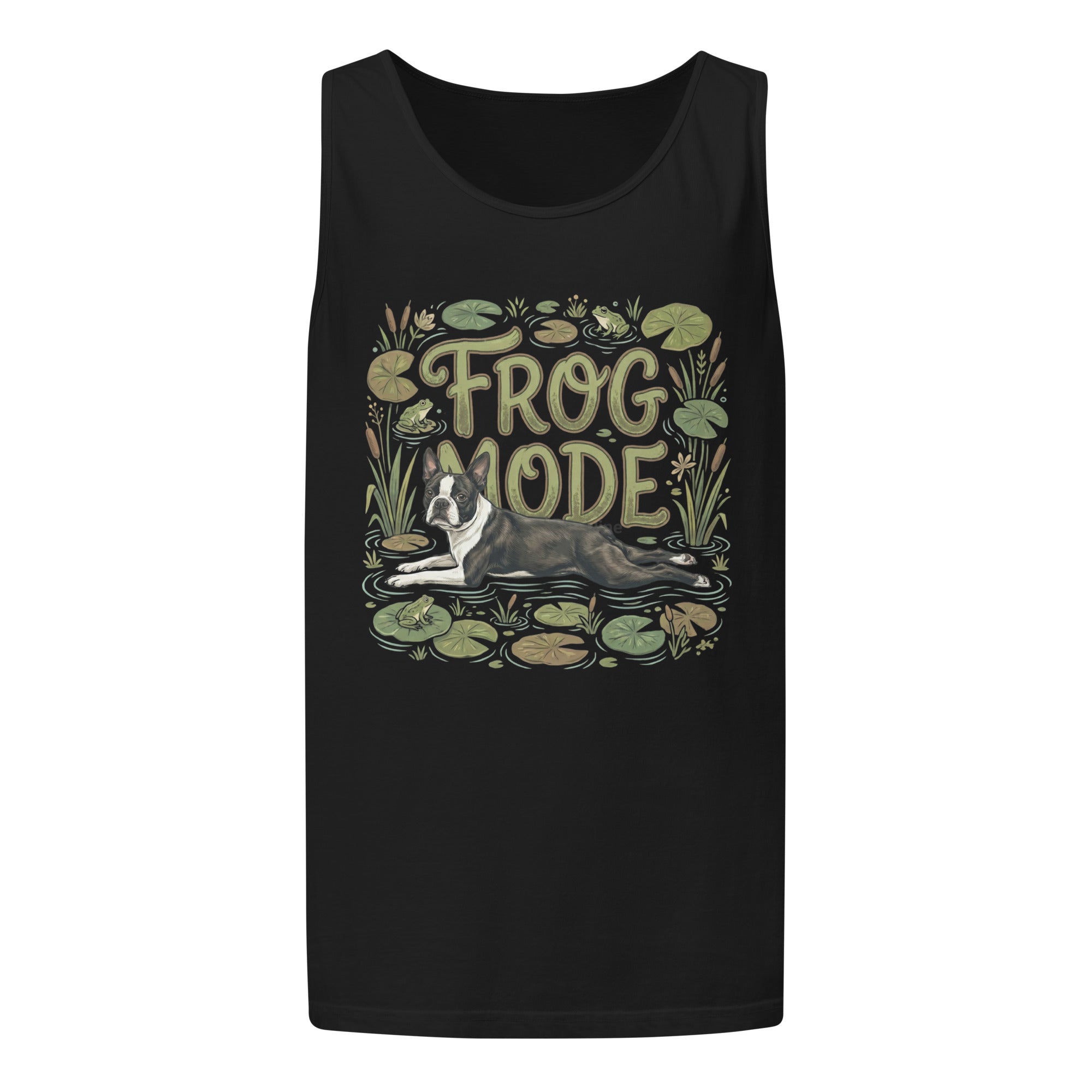 Frog Mode Boston Terrier Dog Unisex Garment-dyed Tank Top .