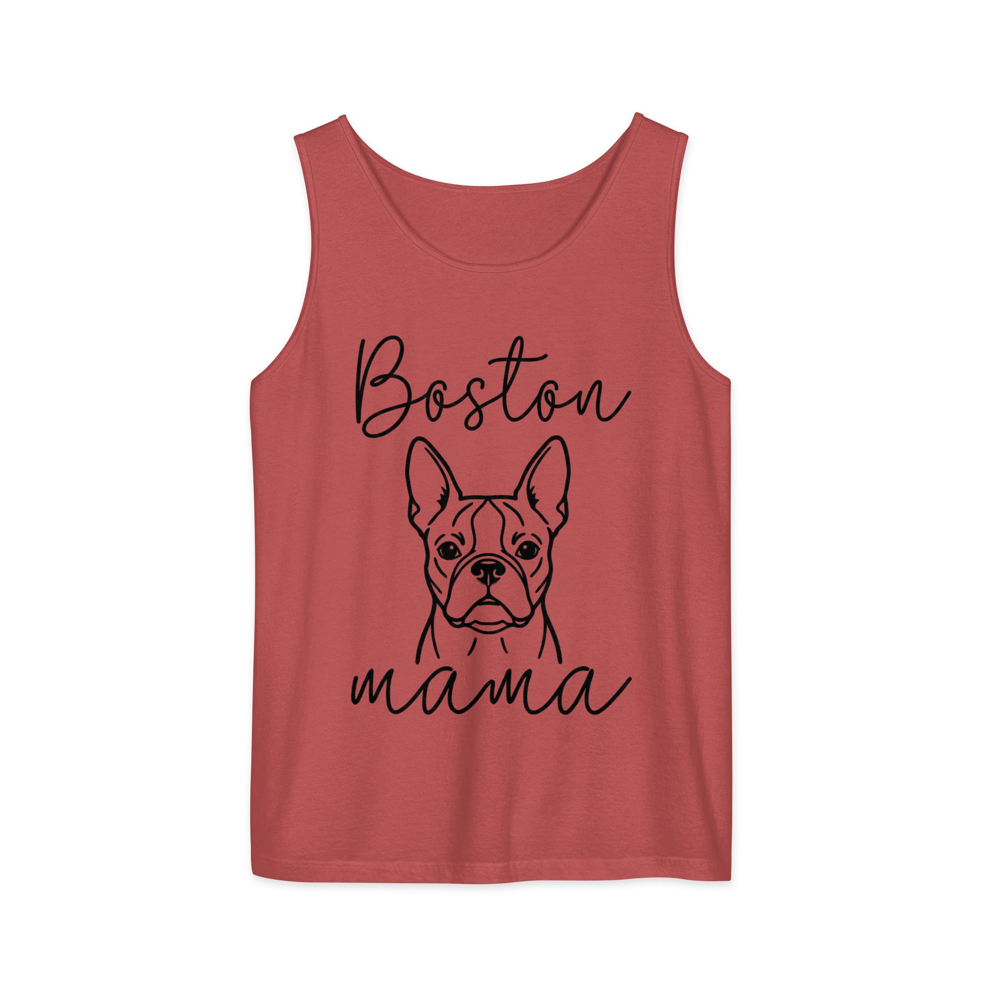Boston Mama Mode Garment-Dyed Tank Top . Crimson