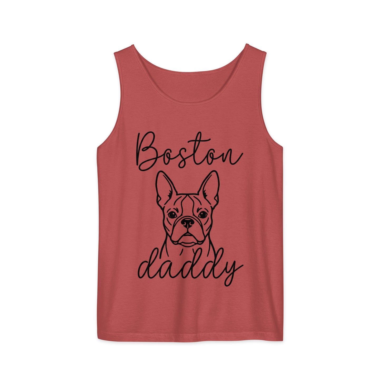 Boston Daddy Mode Garment-Dyed Tank Top . Crimson