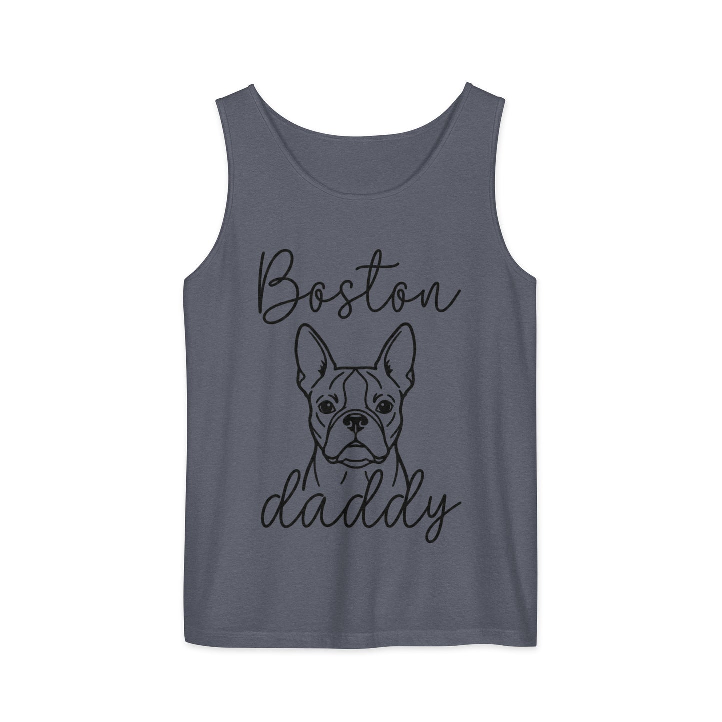 Boston Daddy Mode Garment-Dyed Tank Top . Denim