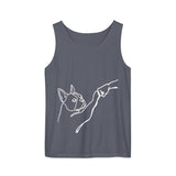 Dog Fist Bump Unisex Garment-Dyed Tank Top . Denim