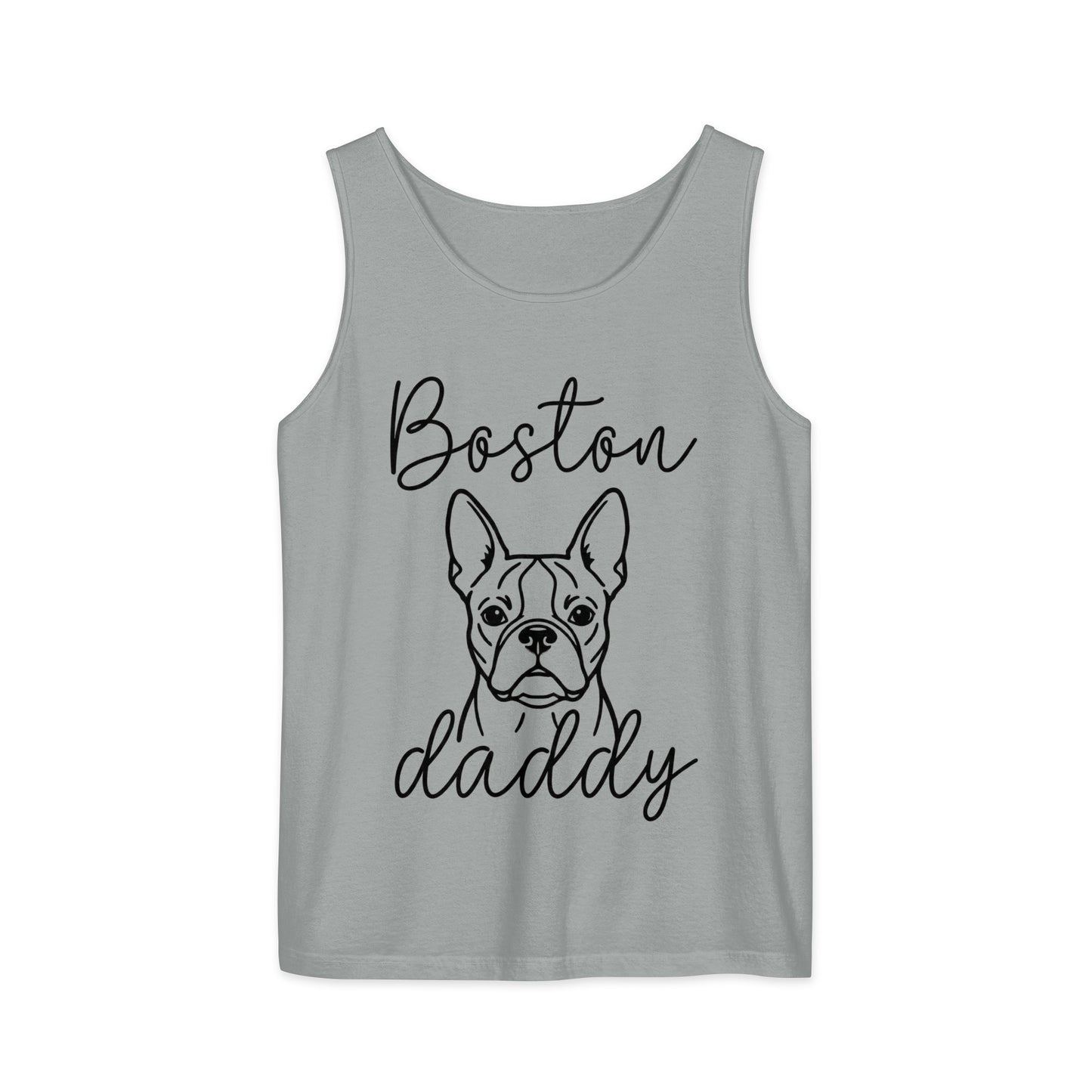 Boston Daddy Mode Garment-Dyed Tank Top . Granite