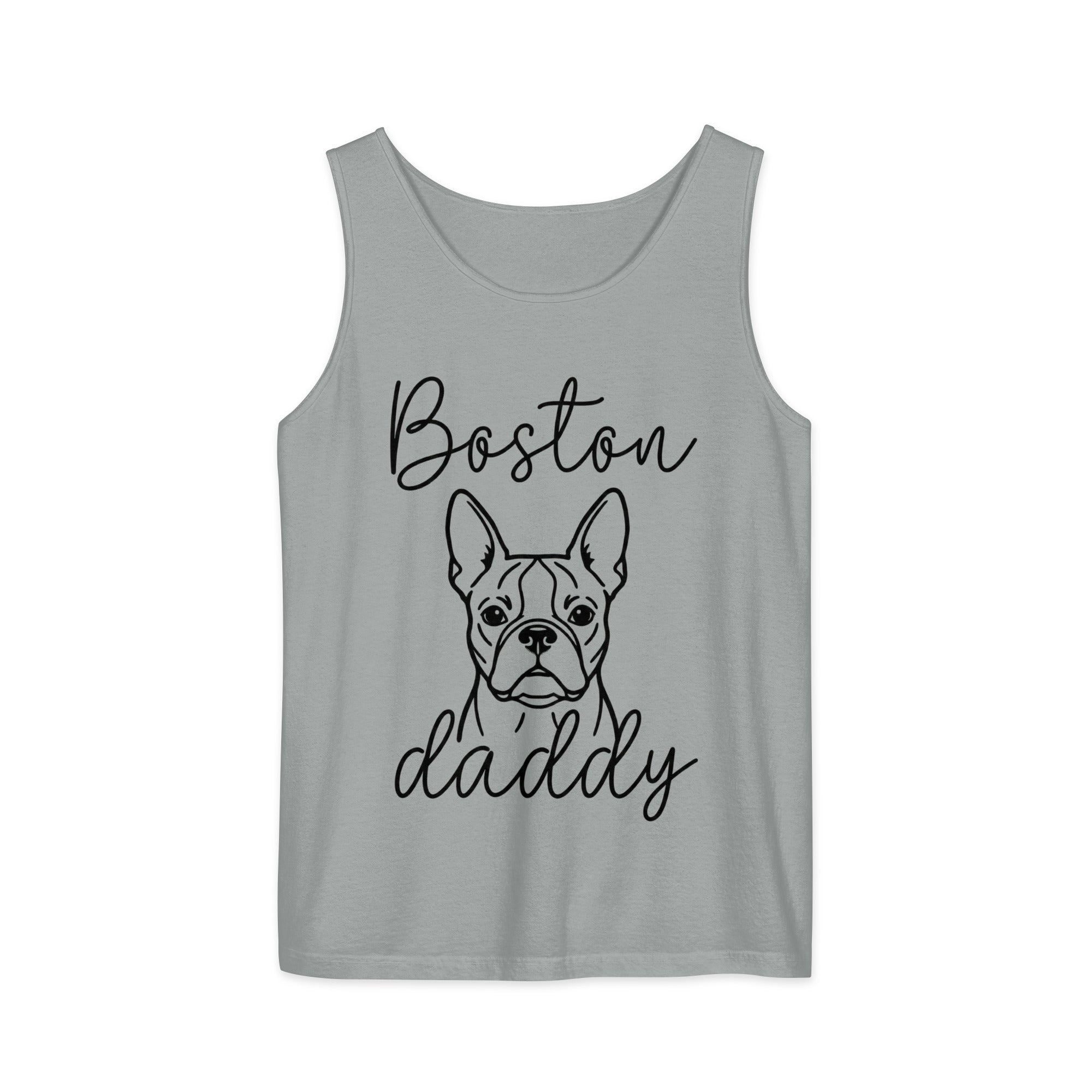 Boston Daddy Mode Garment-Dyed Tank Top . Granite