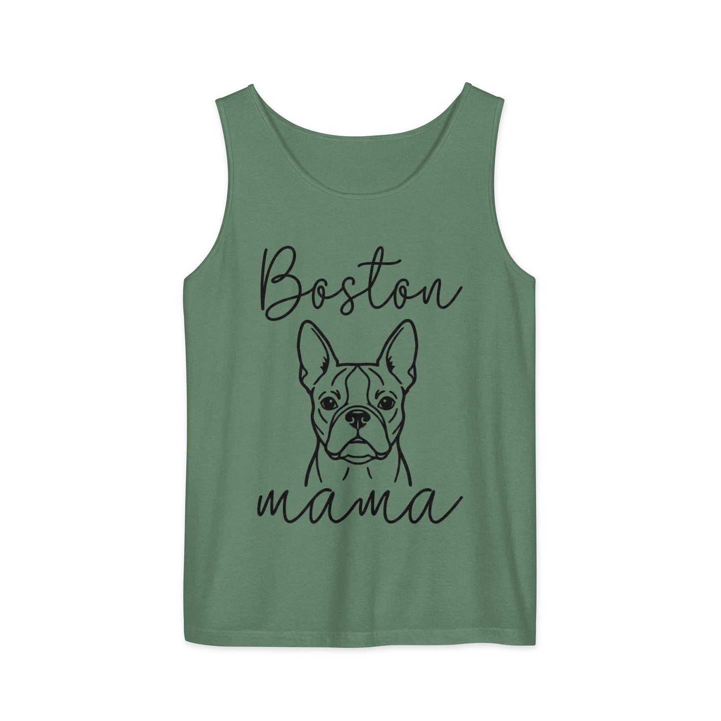 Boston Mama Mode Garment-Dyed Tank Top . Light Green
