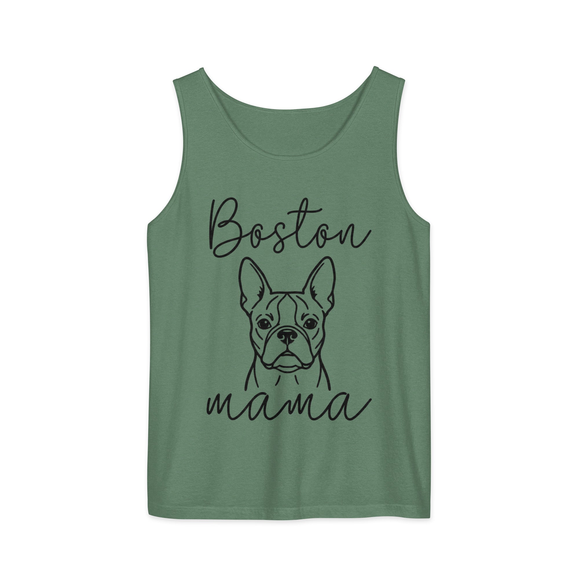 Boston Mama Mode Garment-Dyed Tank Top . Light Green