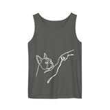 Dog Fist Bump Unisex Garment-Dyed Tank Top . Pepper
