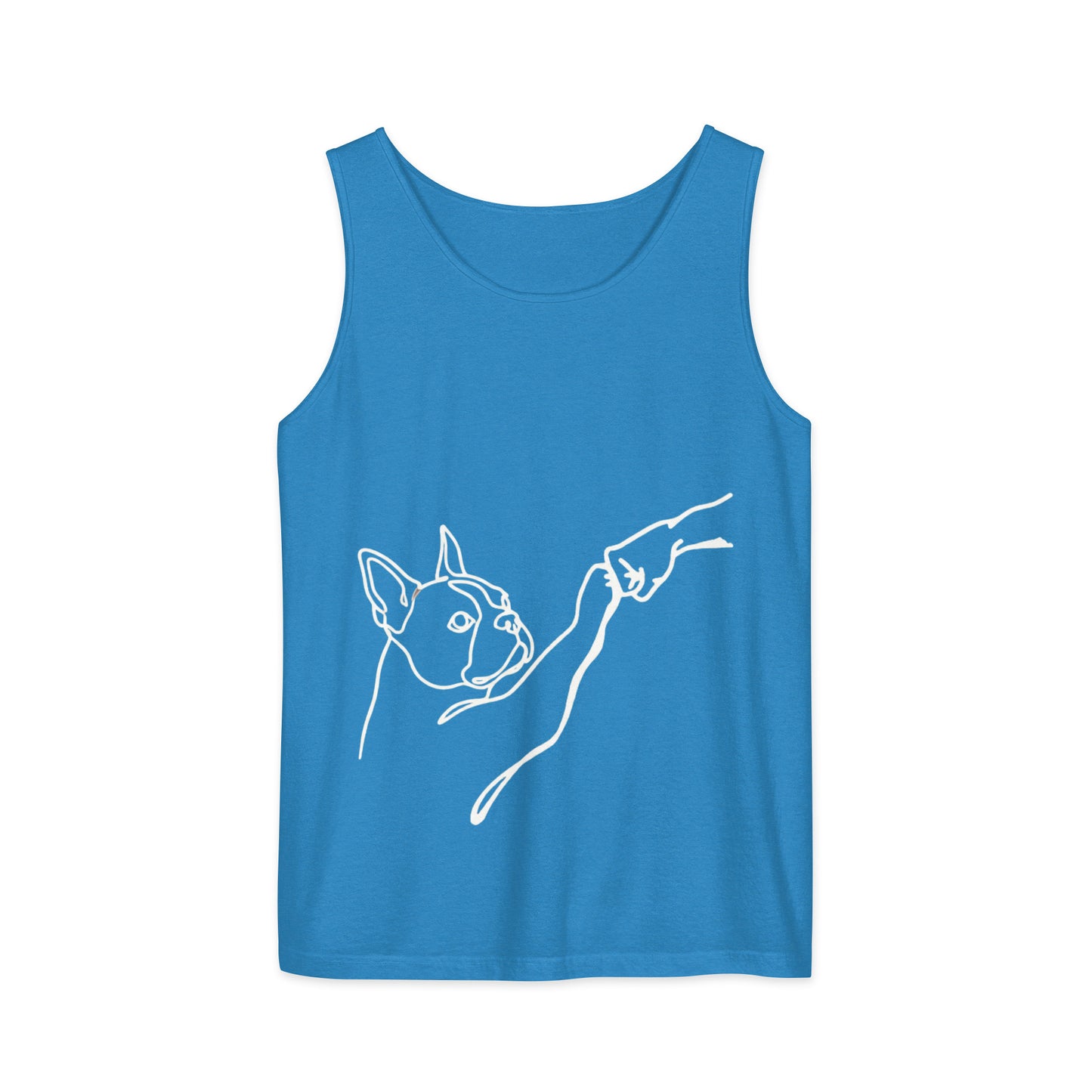 Dog Fist Bump Unisex Garment-Dyed Tank Top . Royal Caribe