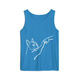 Dog Fist Bump Unisex Garment-Dyed Tank Top . Royal Caribe