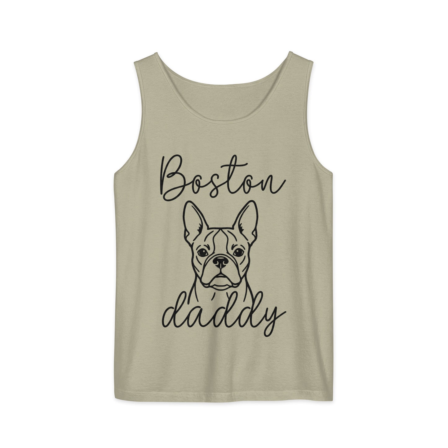 Boston Daddy Mode Garment-Dyed Tank Top . Sandstone