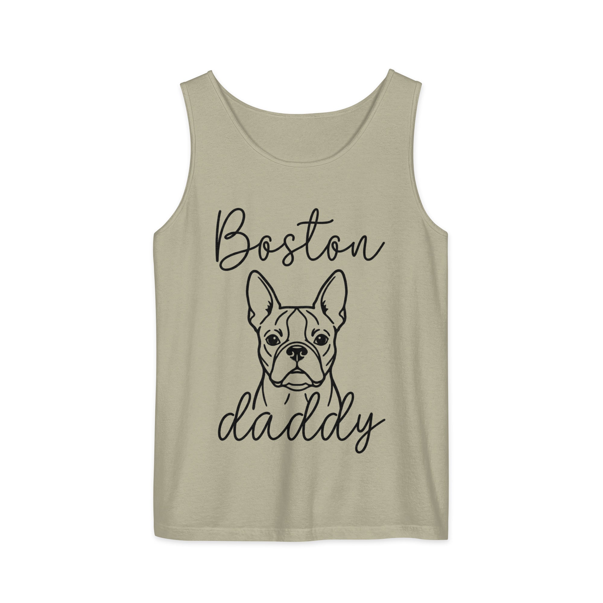 Boston Daddy Mode Garment-Dyed Tank Top . Sandstone