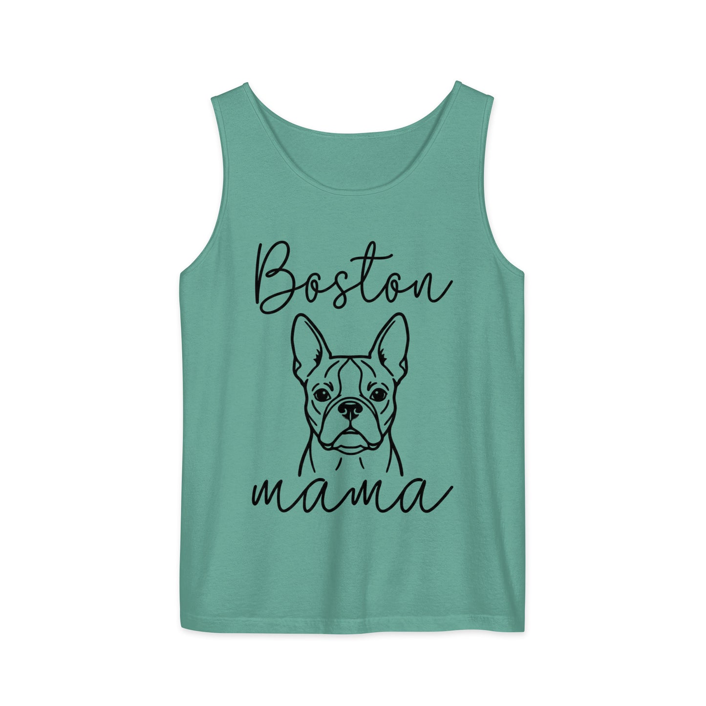 Boston Mama Mode Garment-Dyed Tank Top . Seafoam