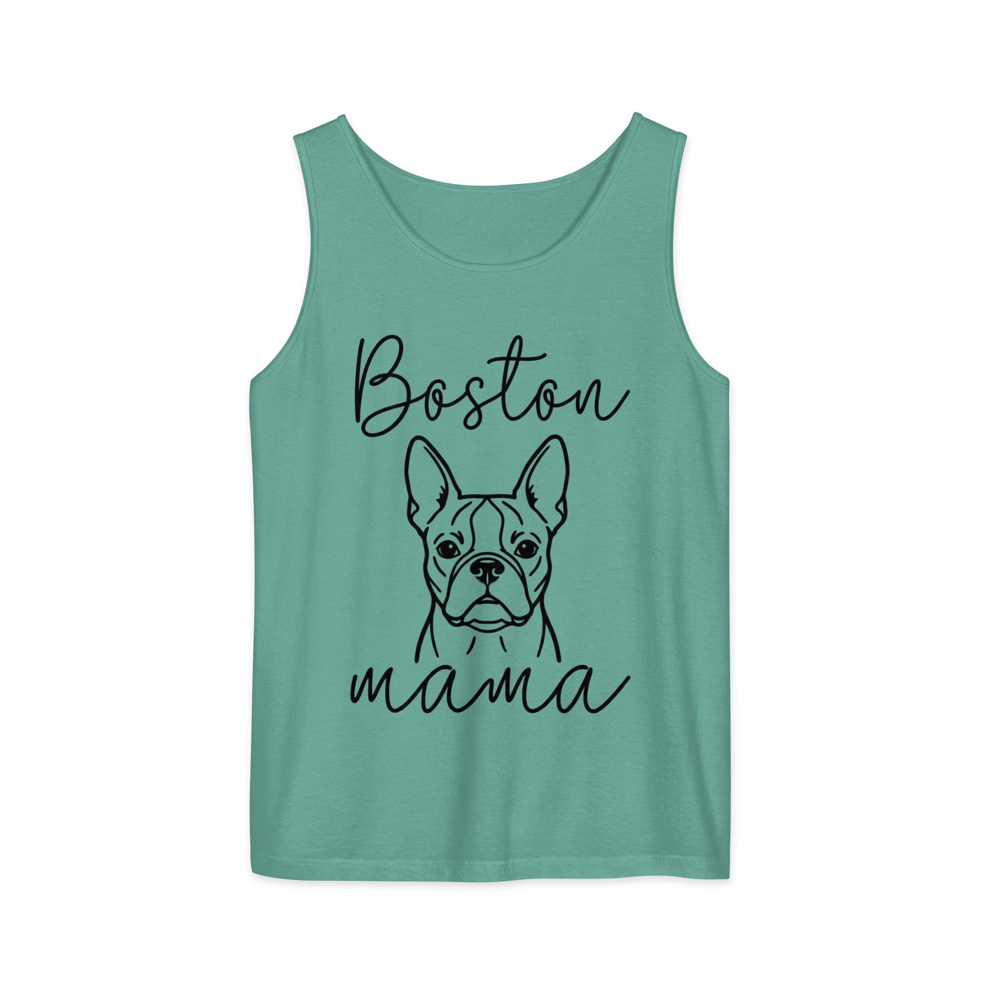 Boston Mama Mode Garment-Dyed Tank Top . Seafoam