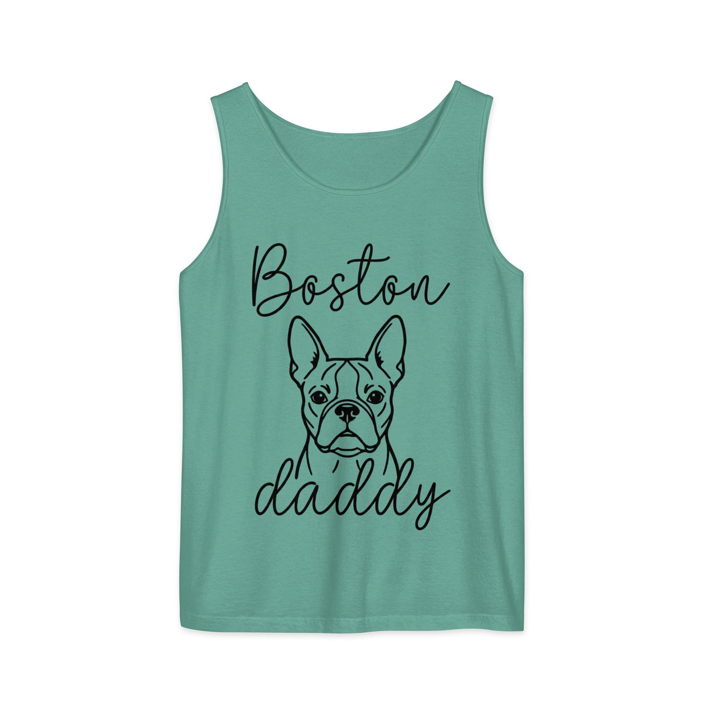 Boston Daddy Mode Garment-Dyed Tank Top . Seafoam