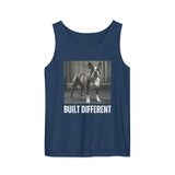 Built Different Strong Boston Terrier Dog Gym Workout Unisex Garment-dyed Tank Top . True Navy