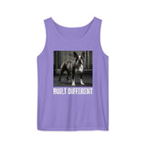 Built Different Strong Boston Terrier Dog Gym Workout Unisex Garment-dyed Tank Top . Violet