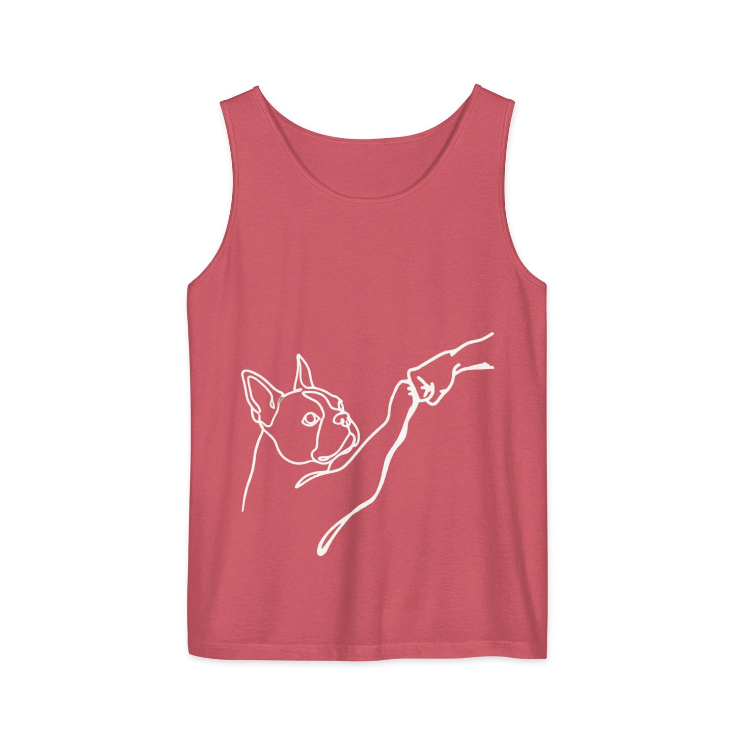 Dog Fist Bump Unisex Garment-Dyed Tank Top . Watermelon