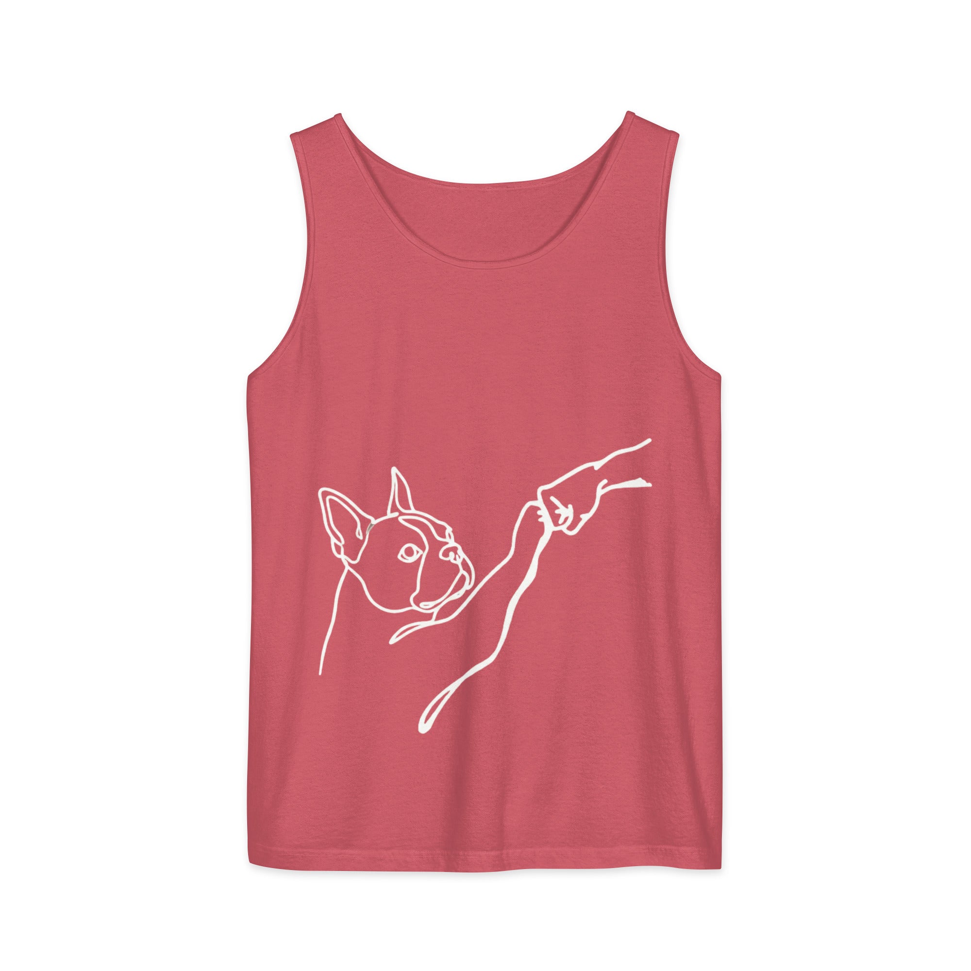 Dog Fist Bump Unisex Garment-Dyed Tank Top . Watermelon