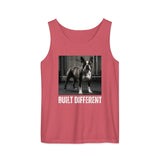 Built Different Strong Boston Terrier Dog Gym Workout Unisex Garment-dyed Tank Top . Watermelon