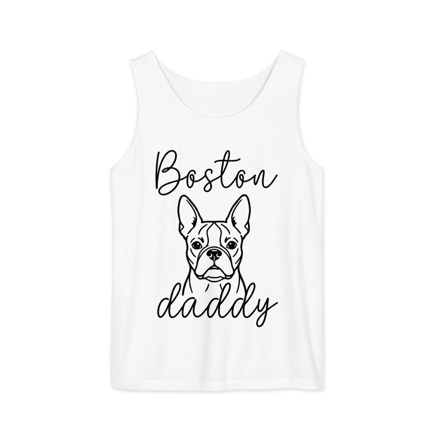 Boston Daddy Mode Garment-Dyed Tank Top . White