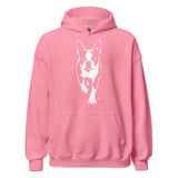 Boston Terrier Stencil Graphic – Minimalist Dog Lover Unisex Hoodie . Azalea
