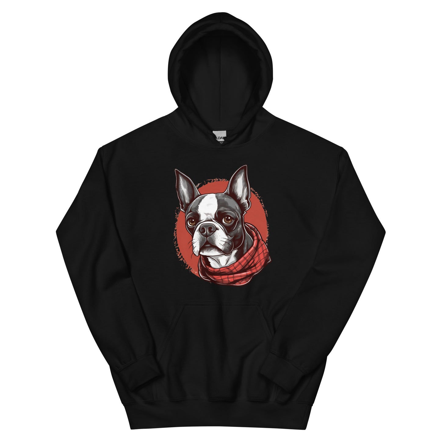Boston Terrier Red Bandana Hoodie
