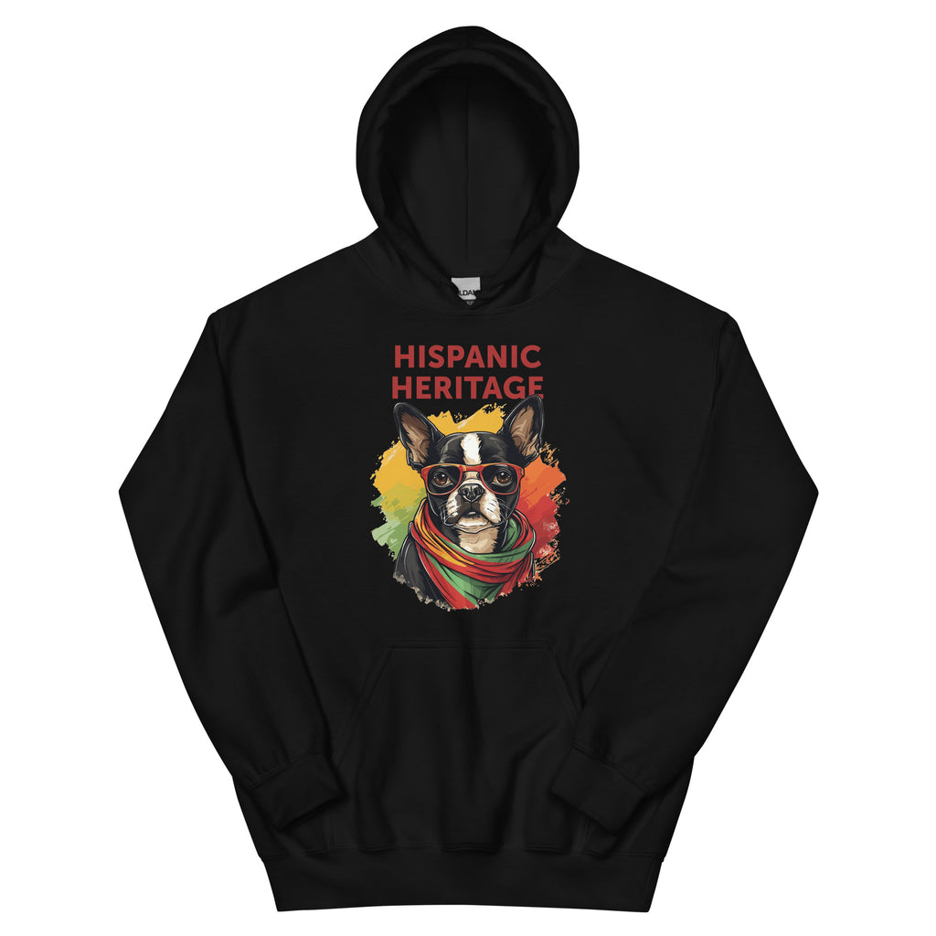 Hispanic Heritage Boston Terrier Dog Unisex Hoodie